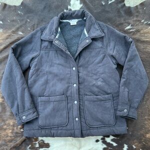 Boston Traders charcoal black sherpa lined jacket with faux fur lining